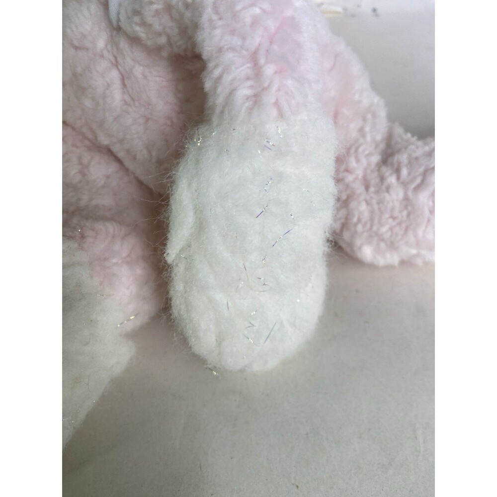 Vintage Commonwealth Unicorn Pink Pastel Rainbow Yarn Sparkle Stuffed Animal Toy - Picture 8 of 15